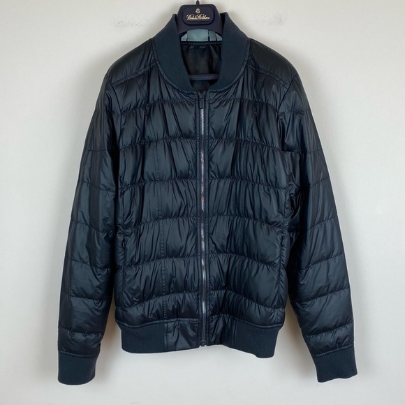 Athleta Dobby Goose Down Quilted Puffer Bomber Jacket - Picture 1 of 7